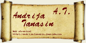 Andrija Tanasin vizit kartica